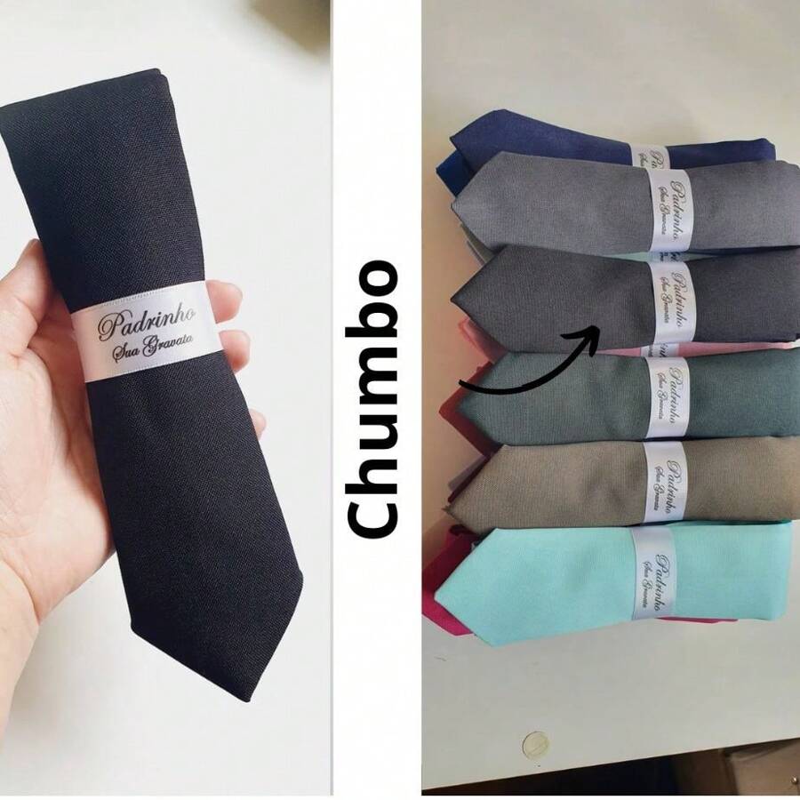 5 Semi Slim Groomsmen Ties - Colors - Dark Grey - View 1