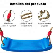 Juego de Columpio,Set de Columpio con Cuerda Ajustable,Columpio Hebilla,Seguro y Duradero,Juego de Columpios para Niños Mayores de 4 Años,se Puede Instalar en Interiores, Exteriores,árbol Etc. - Azul - Ver 4