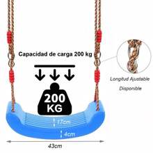 Juego de Columpio,Set de Columpio con Cuerda Ajustable,Columpio Hebilla,Seguro y Duradero,Juego de Columpios para Niños Mayores de 4 Años,se Puede Instalar en Interiores, Exteriores,árbol Etc. - Azul - Ver 3