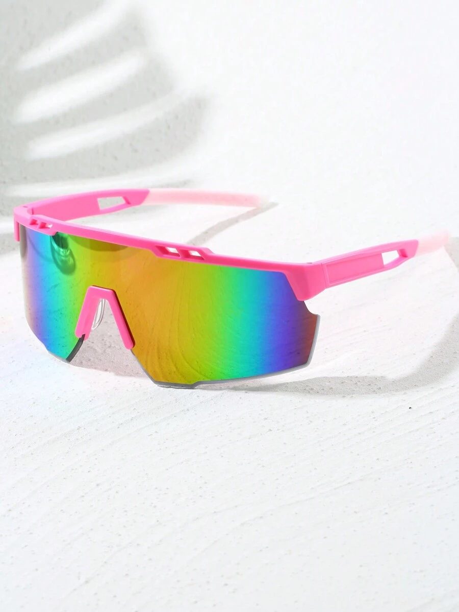 1 chiếc Kính mát thời trang thể thao ngoài trời Y2K màu đen cho nam Phụ kiện đi biển Kính râm - Nhiều màu - Xem 1