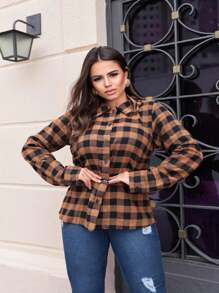 Women Blouses - 鏽棕色 - 查看 1