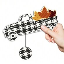 Putuo Decor 普陀裝飾2入組卡車造型木質桌面裝飾，Hello Fall，家居農家辦公室咖啡館桌面裝飾，秋天感恩節禮物 - 彩色 - 查看 5