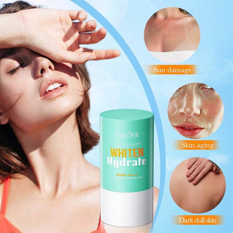 Bâton de crème solaire non gras éclaircissant et hydratant, lotion solaire rafraîchissante
