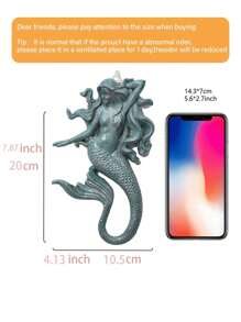 1入經典復古風藻類掛勾，耐用壁掛式花園裝飾品 | 高級樹脂室內外雕塑牆面裝飾 | 贈品之選，適用於家人和朋友 - 彩色 - 查看 4