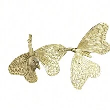 黃銅蝴蝶櫥櫃旋钮，蝴蝶抽屜把手，衣櫥旋钮櫥櫃旋钮現代抽屜旋钮，適用於家居裝飾 - 金色 - 查看 7