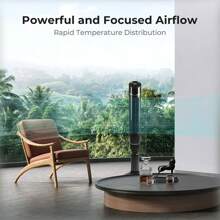 Tower Fan, 360° Oscillating Standing Fan Room Fan Portable Bladeless Quiet Floor Fan With Remote, 8 Speeds, 3 Modes, 24H Timer For Bedroom And Home Office Use (47-Inch, BLACK) - Black - View 2