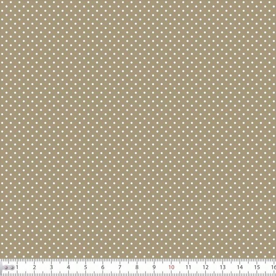 Tricoline Poá Per Meter Printed 100% Cotton - 1.5m Wide - 米色 Micro Poá - 查看 1