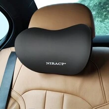 1pc Memory Foam Car Pillow Headrest Support - Premium Comfort, Pressure Relief - Universal Car Neck Pillow Washable Cover - Grey - View 1