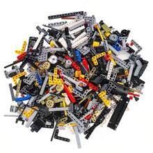 Paquete de 500 g de bloques de construcción tecnológicos compatibles con engranajes, neumáticos y piezas técnicas, adecuado para proyectos MOC de tecnología a granel (color aleatorio)