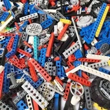 Paquete de 500 g de bloques de construcción tecnológicos compatibles con engranajes, neumáticos y piezas técnicas, adecuado para proyectos MOC de tecnología a granel (color aleatorio)