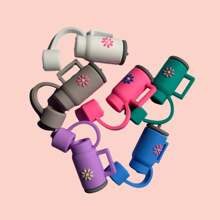 10mm/0.39 Inch Straw Covers Cap, Compatible With 30&40 Oz Tumbler, Cute Silicone Straw Covers, Dustproof Straw Protectors, Soft Silicone Straw Lids, Reusable Straw Sleeve For 10mm Straws - Multicolor - View 14