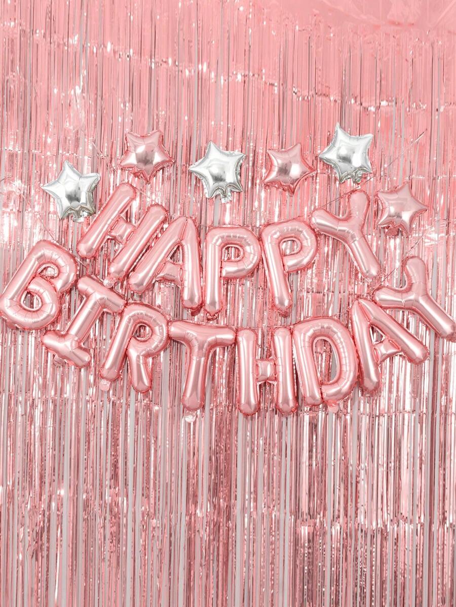 13 Pcs 16-Inch Happy Birthday Balloons, Decorative Balloons, Party Balloons, Christmas - Rose Gold - View 1