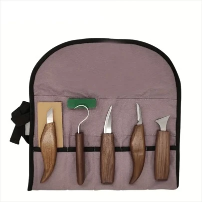 1pc/8pcs/11pcs Wood Carving Kit: High-Carbon Steel Hand Tools With Needle File For Easy Wood Spoon Carving - Perfect For Beginners, Whittling Enthusiasts, Kids & Adults!