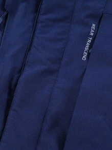 冬季可拆卸保暖内衬防风连帽户外夹克，带多个口袋，保暖，适合徒步旅行和登山