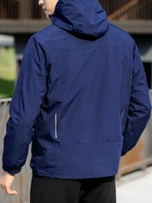 冬季可拆卸保暖内衬防风连帽户外夹克，带多个口袋，保暖，适合徒步旅行和登山