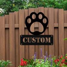 1個個性化狗爪印壁藝術 acryl 印花，客製化LOGO 裝飾家居生活配件，訂製名字標誌，耐用且時尚，適用於客廳及其他場所，是理想的戶外裝飾和獨特禮物想法 - 黑色 - 查看 7