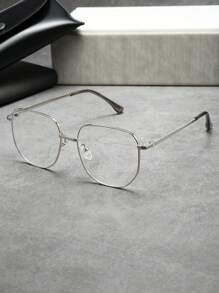 1 Bộ Kính Mắt Thời Trang Hình Nón Cho Nam Phù Hợp Với Trang Phục Công Sở & Thường Ngày - Bạc - Xem 1