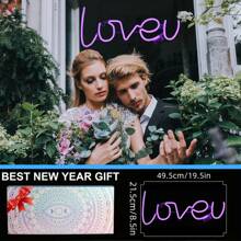 1 tấm biển hiệu đèn neon tình yêu, đèn neon hình trái tim tình yêu XOXO Rose, dùng pin hoặc USB, trang trí để bàn hoặc treo tường, kích thước 13,5 x 5,11 inch (34,5 x 13 cm) - trắng - Xem 22