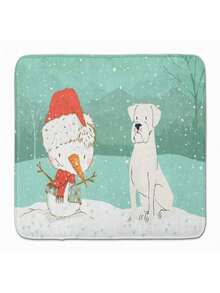 Carolines Treasures CK2034RUG White Boxer & Snowman Christmas Machine Washable Memory Foam Mat - 白色 - 查看 1
