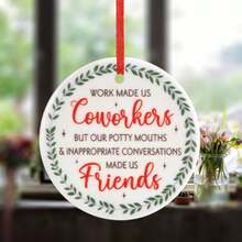 1 件，送给同事的礼物，“有史以来最好的情感支持同事”，圆形陶瓷材料礼物 2.87 英寸，带红绳，适合办公室装饰、生日礼物、公司礼物创意礼物，适合返校、生日 - 彩色 - 查看 11