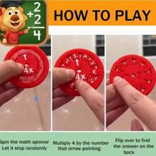 Math Fidget Spinners 9pcs Set - Addition, Subtraction, Multiplication & Division - Numbered Spinning Tops For Learning, Stress Relief, Party Games & Activities - Multicolor - View 7