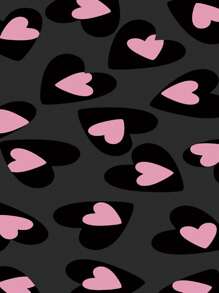 1pc Simple Pink Heart And Big Black Heart 360° Rotating Love Stand Anti-Fingerprint Frosted Eye Phone Case Compatible With Apple/Samsung/Xiaomi/Redmi/VIVO/Infinix/OPPO/Reno