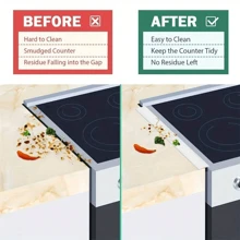 1PC/2pcs 63CM Stove Sealing Strip,Kitchen Stove Counter Gap Covers,Stainless Steel Stove Guard, Cooktop Trim Kit, Stove Gap Guards, Oven Gap Filler, Heat Resistant & Effectively Protect Stove Gap Filler,Protect Stove Gap Filler Sealing Spills In Kitchen