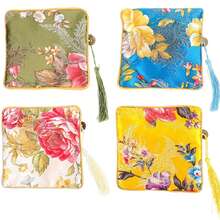 Luxury Chinese Silk Embroidery Wallet Bag Floral Printed Pouch For Coin, Ring And Towel Storage, Random Pattern - Multicolor - View 3
