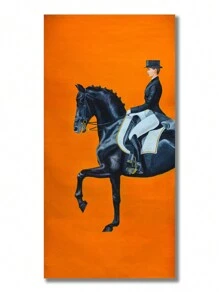 1/2Pcs, Optional Frame, Large Size Canvas Printing Painting, Modern Fashion Style, Grand And Luxurious Orange Horse, Room Decoration Stuff, Wall Art Poster, Maximum Size 70*140cm, Living Room Sofa Background Decor, Foyer Corridor Decor, Home Decor, Bedroom Decor, Bathroom Decor, Decor Room, Office Decor, School Decor, PVC Rigid Pipe Packaging