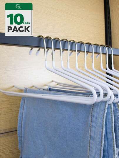 10pcs Goose Shaped Hangers, Multi-Functional Space-Saving Hanger For Clothes And Pants, Non-Slip Closet Organizer, Black/White, For Household Use