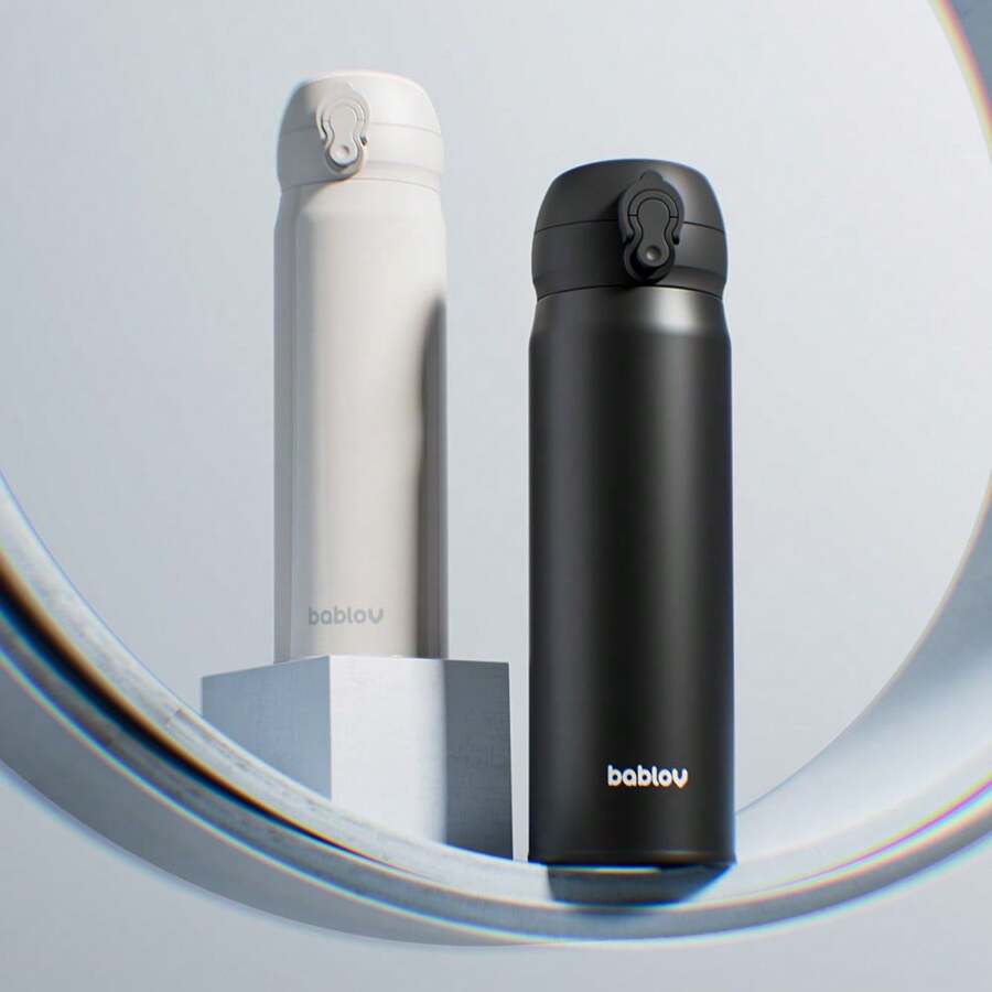 Bablov 1 件 16oz316L 不锈钢随行杯，车载咖啡杯，双层保冷隔热，饮水瓶，带锁，带茶隔，健康材质，可重复使用，防摔防漏，户外、露营、家用冰咖啡杯，圣诞节和 S 适合朋友和家人返校 - 彩色 - 查看 1
