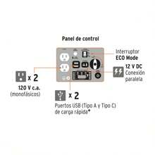 Generador silencioso inverter 2200w, 80cc, encendido electrónico, Truper - Naranja - Ver 3