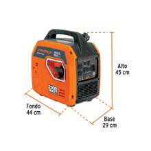 Generador silencioso inverter 2200w, 80cc, encendido electrónico, Truper - Naranja - Ver 2