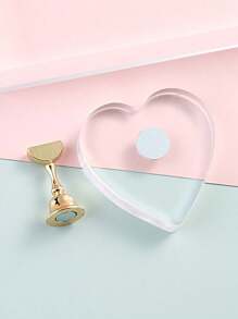 1 Piece Of Nail Practice Base, Transparent Magnetic Nail Practice Bracket Base Nail Art Nail Tray - Multicolor - View 10