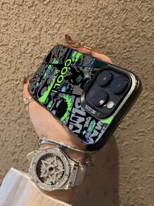 1 PIEZA Funda de teléfono con ilustración de graffiti cool, compatible con iPhone 15/15 Pro Max/14/13/12/11/7/8/XS, resistente al agua, a los golpes, a las caídas y a los arañazos