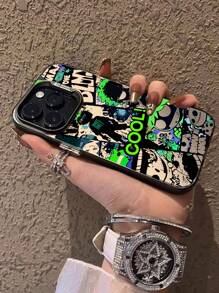 1 PIEZA Funda de teléfono con ilustración de graffiti cool, compatible con iPhone 15/15 Pro Max/14/13/12/11/7/8/XS, resistente al agua, a los golpes, a las caídas y a los arañazos