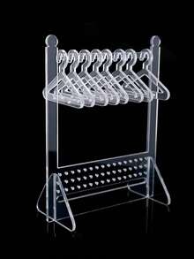 Soporte creativo para joyas de acrílico, organizador de colgador para ropa, aretes y collares, soporte colgante para clasificar accesorios - transparente - Ver 12