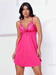 Women Nightgowns & Sleepshirts - 玫紅色 - 查看 1