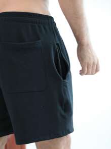 Shorts Moletom With Spandex Bermuda - 黑色 - 查看 4