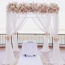 1PC 6M * 1.6M Cưới Đàn Organ CuộN Sheer Pha Lê Vải Tuyn Cưới Vòm Cửa Trang Trí Sợi Sinh Nhật phông Nền Tắm Tiếp Liệu - trắng - Xem 2