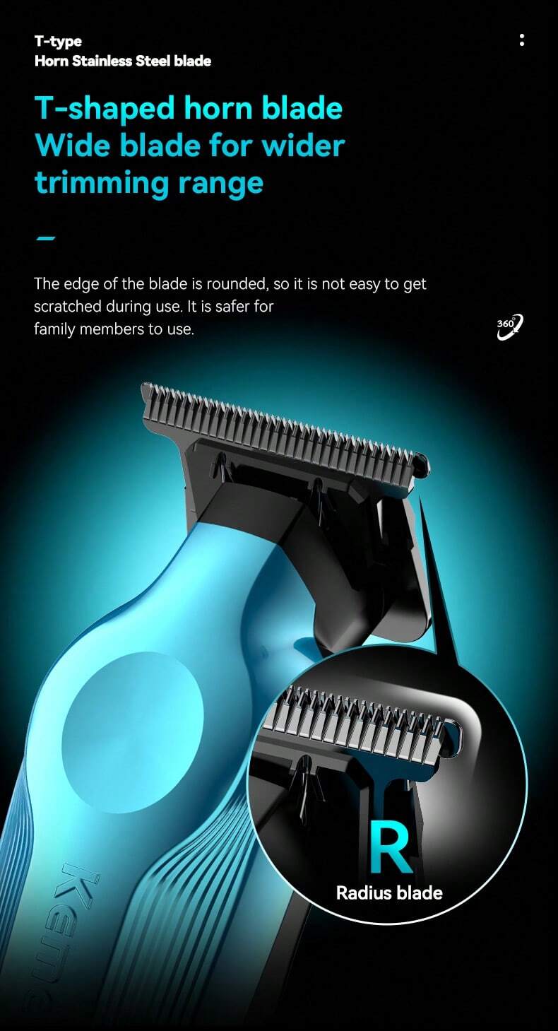 KEMEI Km264 Salon Rechargeable Trimmer Clipper High Speed Motor Barber