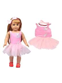 1pc Doll Clothes Set For 18-Inch American Dolls, Doll Princess Dress, Doll Tulle Skirt, Doll Floral Dress, Doll Sleeveless Dress, Fashion Doll Accessories Gift For Girls' Dolls' Birthday, Holiday, And Toys