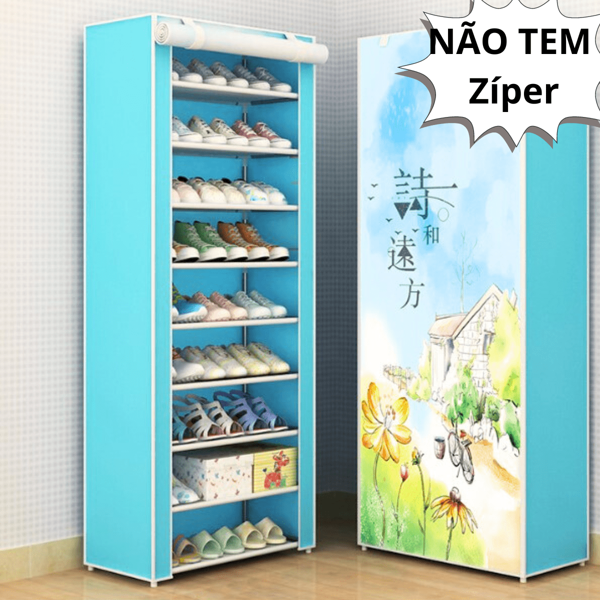 Sapateira Organizadora com 9 Prateleiras para Organizar Sapatos Calçados Chinelos Roupas Objetos - Sem Zíper