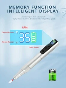 Portable Electric Nail Grinder, Rechargeable 35000RPM Nail File Nail Drill Pen Manicure Machine Kit With Long Battery Life, Professional Nail Art Polish & Cuticle Remover Machine Set, Toenail Grinder Nail Polishing Equipment Nails Appliance Manicure Pedicure Kit Accessory Nail Art Tool For Acrylic Nail Salon & Home Use - Black - View 5