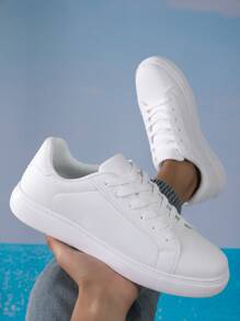Couple's Sneakers, Men's And Women's White Casual Shoes, Spring/Summer New Style, Suitable For Students, Sports, Size 36-42, Non-Slip Work Shoes