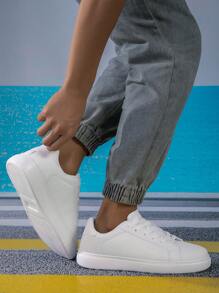 Couple's Sneakers, Men's And Women's White Casual Shoes, Spring/Summer New Style, Suitable For Students, Sports, Size 36-42, Non-Slip Work Shoes