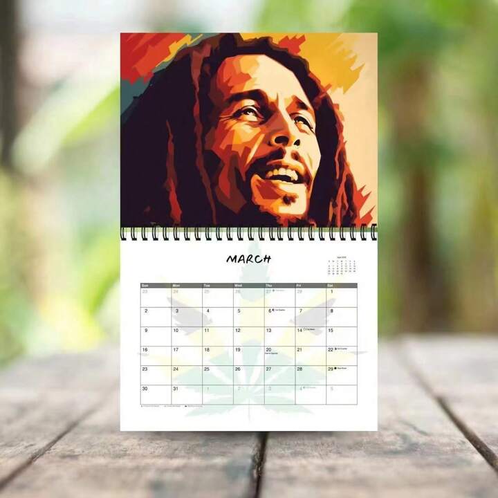 2025 Bob Marley Calendar, 12 Months Spiral Wall Calendar