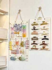Organizador de pinzas para el cabello, soporte de exhibición y gancho para accesorios para el cabello como lazos y cintas para el cabello. Almacenamiento montado en la pared para dormitorios de estudiantes - Multicolor - Ver 3