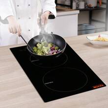 Electric Cooktop, 2 Burners, 12'' Induction Stove Top, Built-In Magnetic Cooktop 1800W, 9 Heating Level Multifunctional Burner, LED Touch Screen W/Child Lock & Over-Temperature Protection - Black - View 8