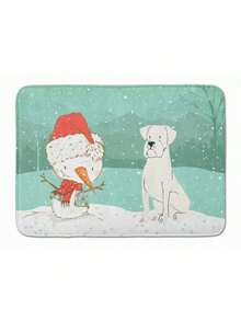 Carolines Treasures CK2034RUG White Boxer & Snowman Christmas Machine Washable Memory Foam Mat - 白色 - 查看 2